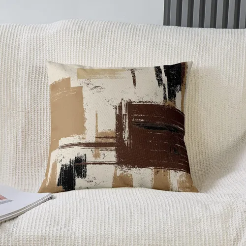 Vista 20 de Juego de 4 fundas de almohada abstractas de 16 x 16 pulgadas, fundas de cojín suaves y modernas de arte abstracto para sofá, fundas decorativas