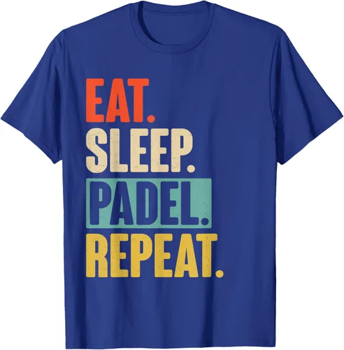 Vista 24 de Eat Sleep Padel Repeat - Camiseta de pádel retro vintage, Negro