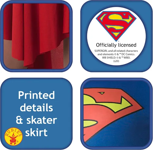 Vista 4 de Rubie'S DC Comics Deluxe - Disfraz de Supergirl, rojoazul, talla M, Multicolor