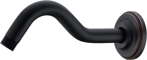 Vista 11 de Brazo de ducha curvo en forma de "S" de 8 pulgadas con brida, extensión de cabezal de ducha de acero inoxidable de repuesto, brazo de tubo