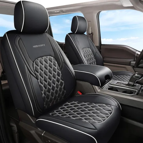 Vista 15 de Huidasource Fundas de asiento delantero para Dodge Ram 1500, 2 fundas de cojín de asiento de cuero impermeables, ajuste personalizado para Ram 1500