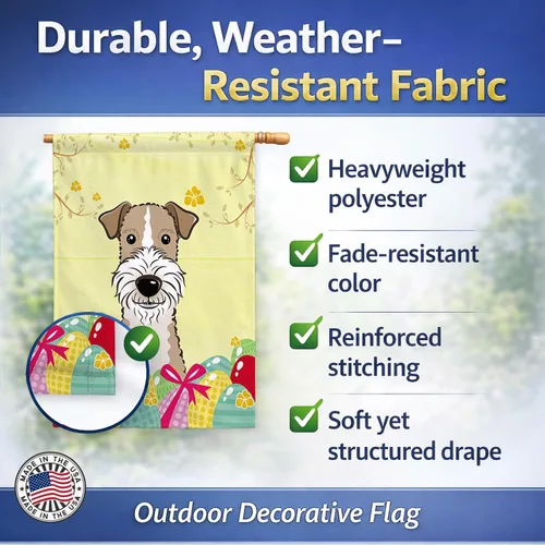 Vista 811 de Caroline's Treasures BB1923GF Bandera decorativa para jardín con diseño de Border Collie, para caza de huevos de Pascua, para jardín, jardín, patio