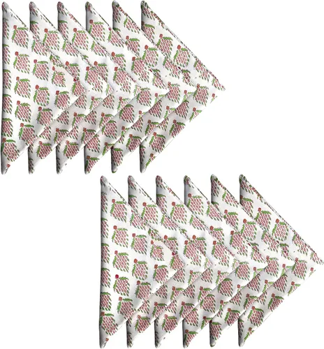 Vista 10 de Craftbot - Servilletas de cena de algodón con estampado de 18 x 18 pulgadas, juego de 6 servilletas de tela lavables, uso diario o cena y eventos