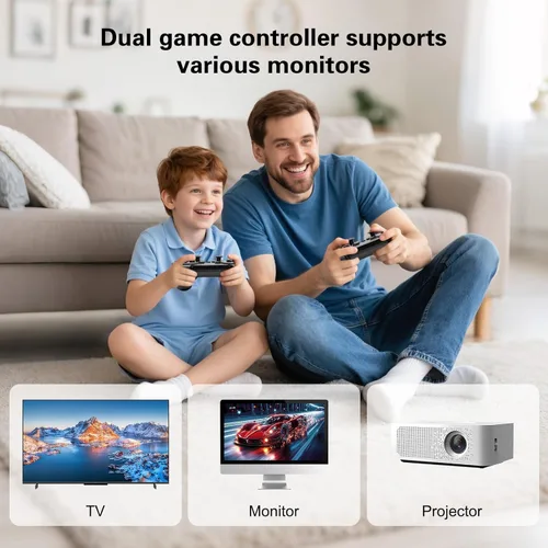 Vista 4 de New Retro Gaming Console,Video Games Built-in 20,000+Classic Games,15 Classic Emulators,4K HDMl Output and 2.4GHz Game Stick Pro,Plug & Play