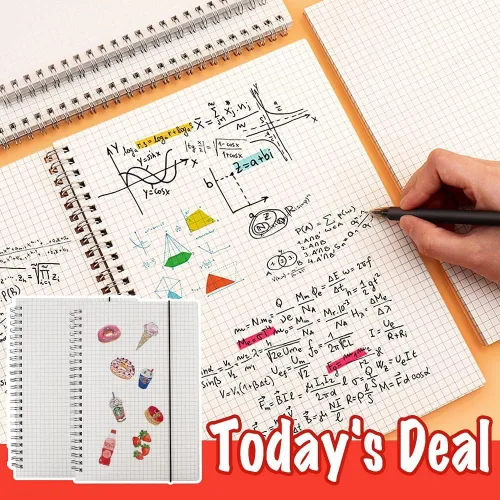 Vista 7 de SHININGSOUL - Cuaderno de espiral de papel cuadriculado de 8.5 x 11 pulgadas, cuaderno de papel cuadriculado A4 grueso de 110 GSM, cuaderno de tapa