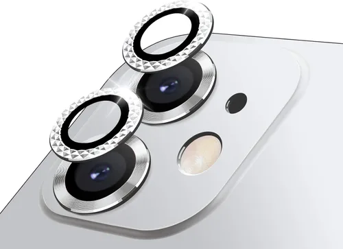 Vista 21 de LucBuy Protector de lente de cámara para iPhone 12 Pro Max, vidrio templado HD de alta calidad, aleación de aluminio, anillo individual, película