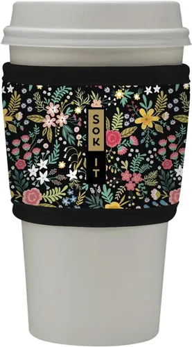 Vista 197 de Sok It HotSok Coffee & Tea - Funda de neopreno con aislamiento reutilizable (floral abstracto)