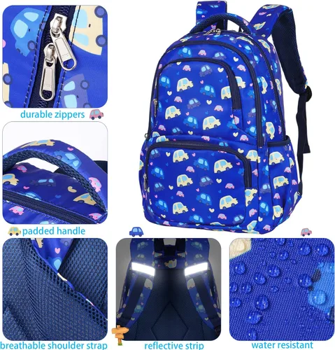 Vista 5 de Mochila para niñas, mochila escolar con nubes de arco iris, mochila escolar ligera con lonchera y estuche para lápices