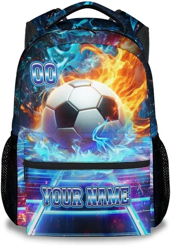 Vista 9 de Mochila personalizada para niños, mochila para niños y estudiantes, mochila deportiva de 17 pulgadas para viajes de primaria, Negro, Tamaño único