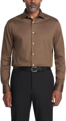 Vista 15 de Calvin Klein Camisa de vestir para hombre, ajuste regular, sin planchado, elástica, sólida Ceniza
