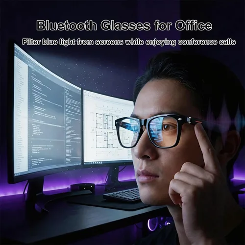 Vista 4 de Lentes inteligentes con Bluetooth para hombres y mujeres, bloqueo de luz azul Open-Ear Speaker Bluetooth Audio Glasses for Work & Driving