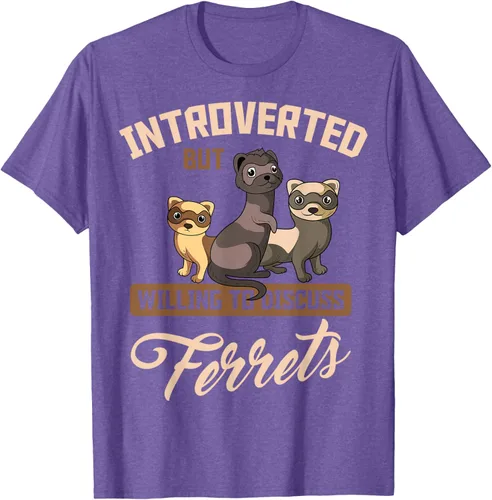 Vista 6 de Camiseta para amantes de los animales de los hurones, Negro, S
