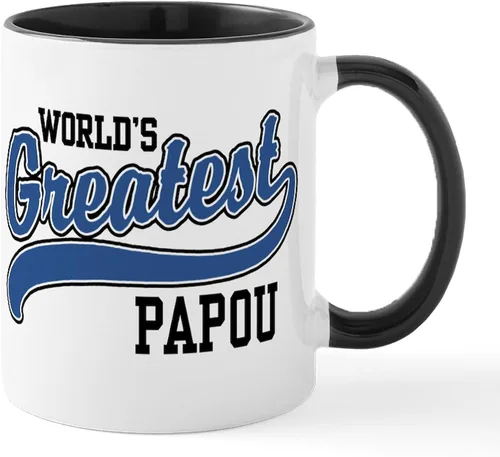 Vista 7 de CafePress Papou (Worlds Best) Taza de café de cerámica (11 oz (11.0 fl oz)