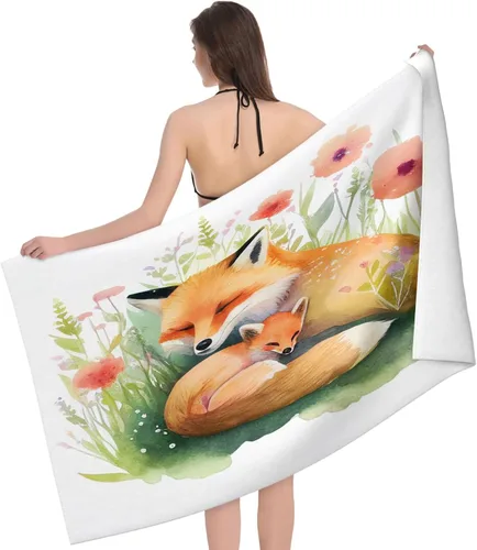 Vista 17 de Duerme en tu toalla de playa con patrón de flores de perezoso, sin arena, de secado rápido, extra grande, ligera, para viajes, para adultos