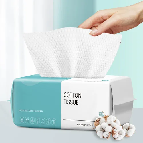Vista 8 de Toalla facial desechable, toallita seca facial de algodón para piel sensible, pañuelos faciales para el cuidado de la piel, limpieza facial