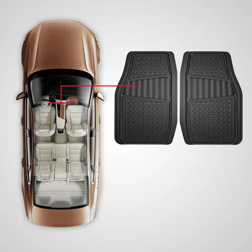 Vista 4 de Armor All 2 piezas de alfombrillas para camioneta, alfombrillas resistentes para todo tipo de clima para camionetas — Negro