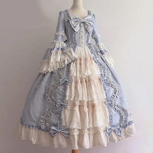 Vista 4 de Disfraces de Halloween para mujer, talla grande, vestido renacentista, longitud hasta el suelo, vestidos medievales, elegante, vestido de baile