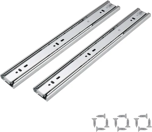 Vista 9 de Knobonly Diapositivas de cajón de 12 pulgadas, 1 par (2 unidades) con rodamiento de bolas de cierre suave, extensión completa, toboganes de cajón