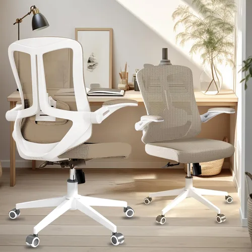 Vista 13 de Silla de oficina de malla, ergonómica con soporte lumbar, color negro, estilo moderno, respaldo de malla, bloqueo de inclinación de 90-135