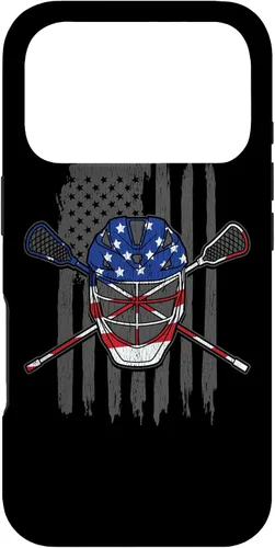 Vista 29 de iPhone 11 bandera estadounidense lacrosse Player Tee Lacrosse Portero caso