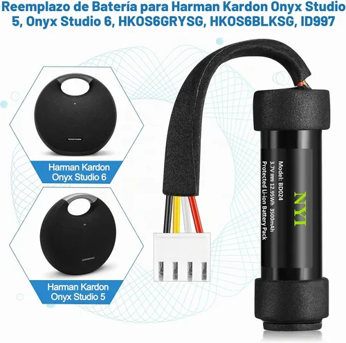 Vista 6 de NYI Reemplazo de batería de 3500 mAh compatible con Harman Kardon Onyx Studio 5, Onyx Studio 6 altavoz inalámbrico Bluetooth - Potencia de larga