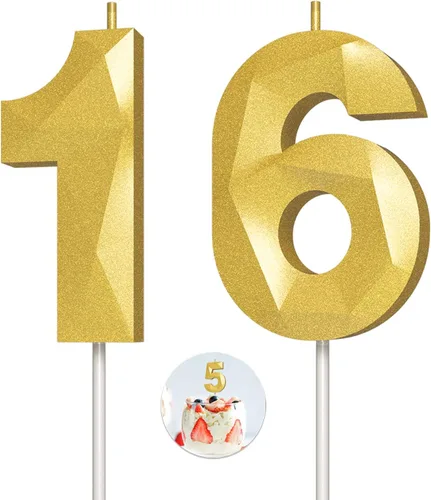 Vista 104 de Velas de cumpleaños con números (0 velas negras), forma de diamante 3D, decoración de pastel de feliz cumpleaños para niños y hombres, cumpleaños