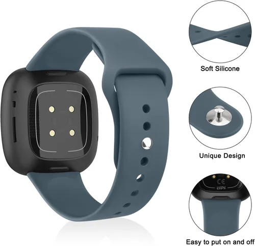 Vista 2 de Vancle Correas de repuesto de silicona suave compatibles con relojes inteligentes Fitbit Versa 4/3 y Sense 2 para hombres y mujeres