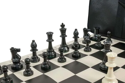 Vista 5 de EE. UU. Juego de ajedrez triple ponderado Chess Supreme (Negro)