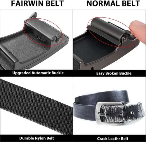 Vista 3 de FAIRWIN Cinturones de trinquete para hombres cinturón de golf para jeans con hebilla automática ajustable de nailon táctico para hombre