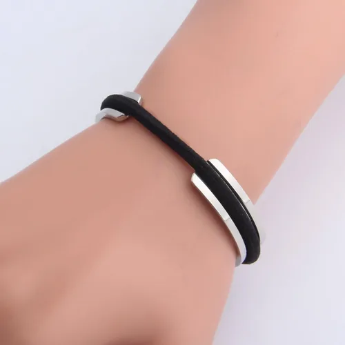 Vista 7 de Zuo Bao Pulsera de lazo para el cabello, pulsera de acero inoxidable para mujer, Metal