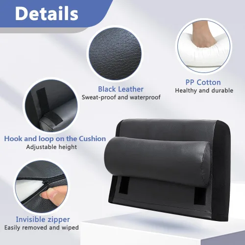 Vista 5 de Zelen Almohada reclinable para la cabeza, sofá, almohada de cuero para silla reclinable, cojín de apoyo para el cuello, almohada para silla