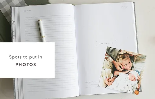 Vista 4 de Promptly Journals, Una historia completa de la infancia: desde el embarazo hasta los 18 años (Aloe Green, Leatherette) Libro para bebés y diario