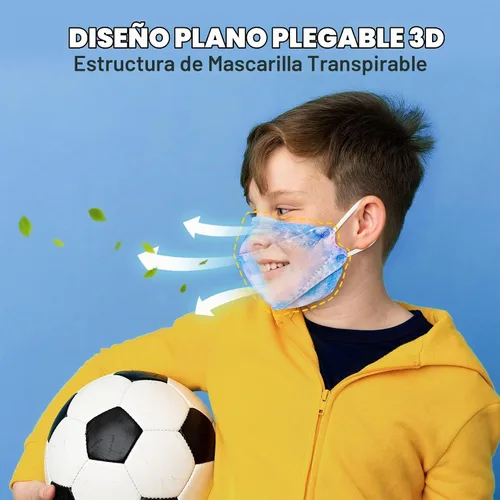 Vista 2 de NiHealth 50 PCS máscaras faciales desechables KF94 para niños