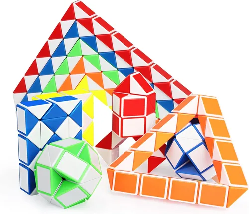 Vista 6 de Paquete de 18 rompecabezas de cubo de serpiente para niños, adolescentes, relleno de calcetines, recuerdos de fiesta de cumpleaños, rellenos