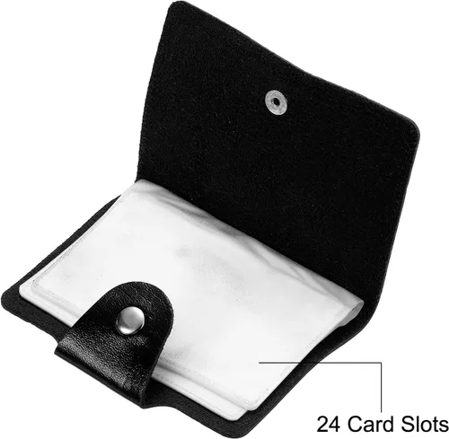 Vista 3 de PATIKIL Soporte para tarjetas de crédito, 1 paquete de cartera delgada de piel sintética, organizador de almacenamiento de tarjetas de visita