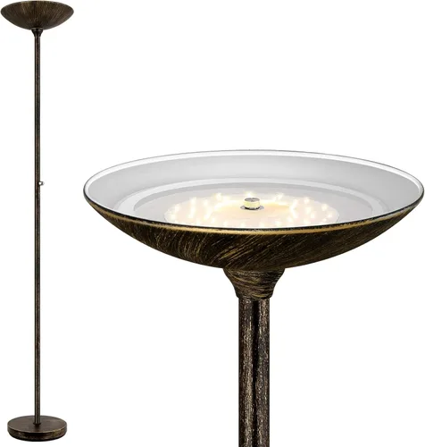 Vista 11 de BoostArea Torchiere - Lámpara de pie LED súper brillante de 30 W, lámpara de poste regulable de 3000 K con interruptor giratorio, lámpara de pie