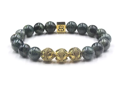 Vista 7 de Men's Jade and Gold Beads Bracelet, Jade Bracelet, Designer Bracelet