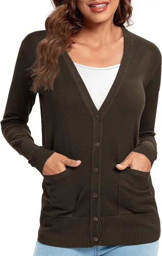 Vista 3 de Urban CoCo suéter básico de manga larga con botones para mujer