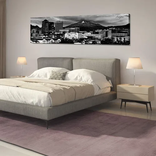 Vista 2 de Arte de Pared de Arizona para Oficina Decoración Negro y Blanco Imágenes de Paisaje Urbano de Tucson para Dormitorio Impresiones en Lienzo