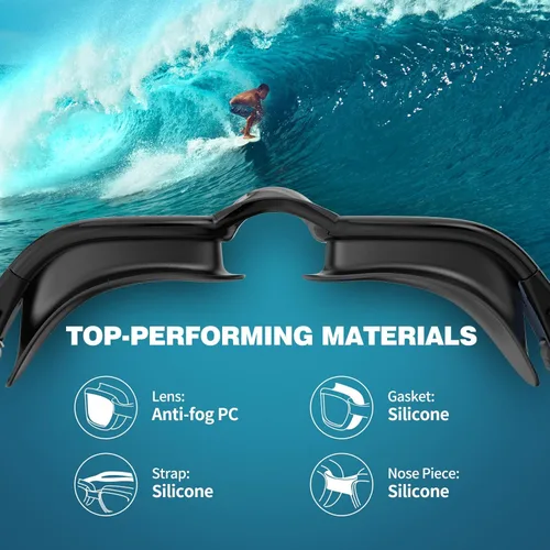 Vista 5 de Robee Gafas de natación, gafas de natación polarizadas para adultos, para hombres, mujeres y jóvenes, gafas de piscina de agua