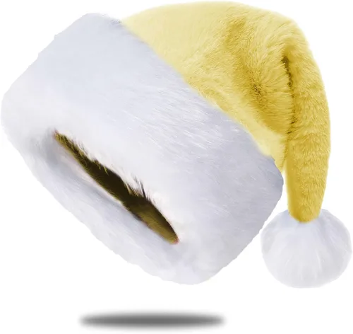 Vista 9 de Sombreros de Papá Noel para adultos, unisex, de terciopelo al tacto, cómodos, sombreros de Navidad para Año Nuevo, fiestas, suministros de Navidad