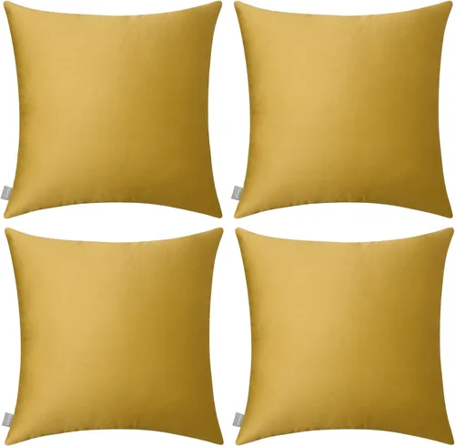 Vista 46 de Thmyo - Paquete de 4 fundas de almohada decorativas de 100 % algodón para lumbar, cómodas, sólidas, para Navidad/Halloween, fundas de cojín Blanco