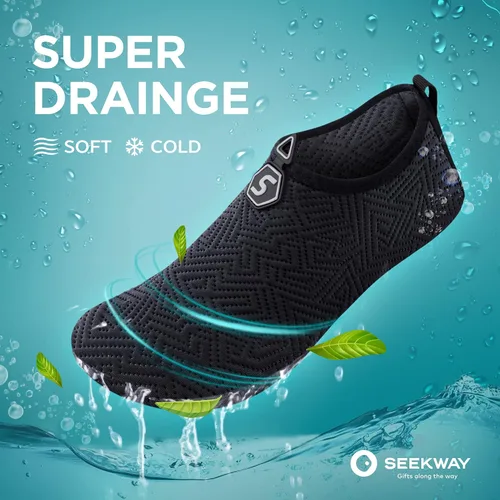 Vista 4 de SEEKWAY SK002 - Zapatos acuáticos unisex de secado rápido, antideslizantes, para playa, natación, piscina, río, navegar y surf