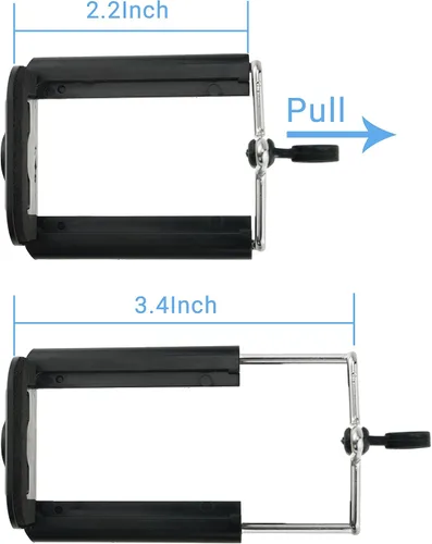 Vista 5 de CamKix Kit de trípode ajustable universal para Smartphones incluye trípode/soporte de smartphone universal / bolsa de terciopelo / paño