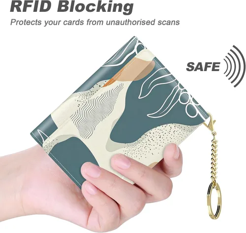Vista 4 de Nipichsha Cartera para mujer, pequeña cartera para tarjetas de crédito para mujer, cartera delgada con tarjetero RFID, Moda