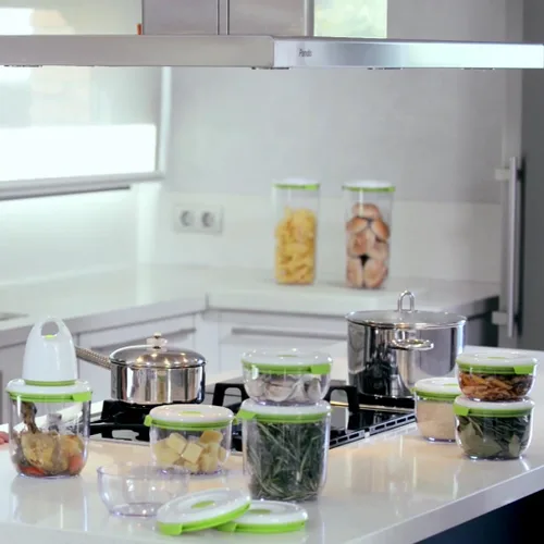 Vista 2 de [Usado] FOSA Sello al Vacío Sistema de Almacenamiento de Alimentos Conjunto de Contenedores Reutilizables Deluxe con Vacío y 10 Contenedores