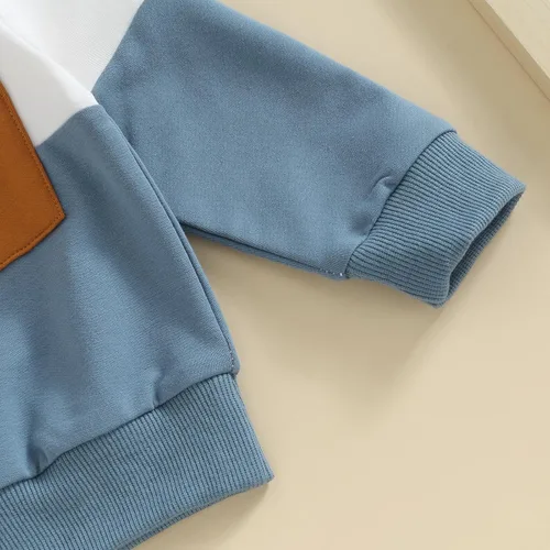 Vista 62 de Conjunto de sudadera de manga larga con cuello redondo y pantalones deportivos para bebés, ropa de invierno para bebé