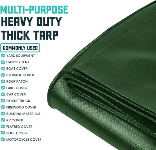 Vista 6 de Core Tarps - Lona resistente de 16 mm. / .62 pulgadas, impermeable, resistente a los rayos ultravioleta, a prueba de rasgaduras y roturas, lona