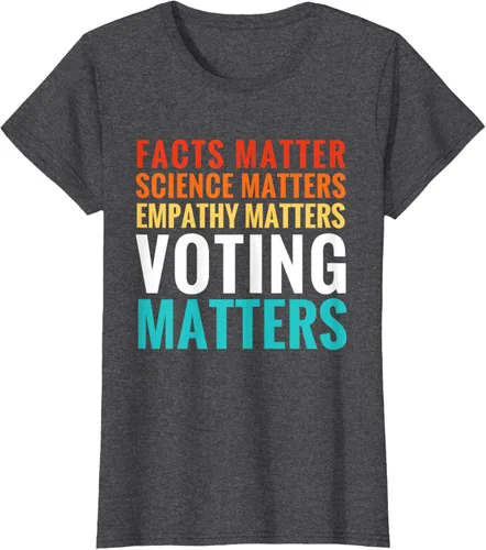 Vista 5 de Facts Matter Science Matters Voting Matters - Camiseta demócrata liberal, Negro, S