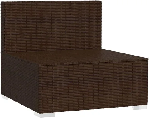 Vista 2 de SKM Sofá de 3 plazas con cojines marrón Poly Rattan (Peso-114.6 lbs)-7550